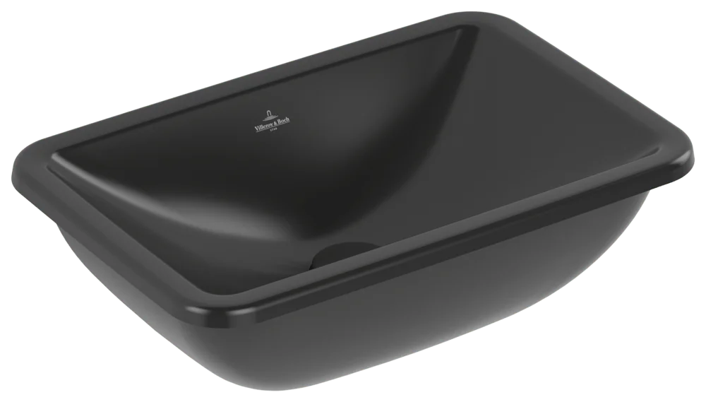 Villeroy & Boch Unterbauwaschbecken Loop & Friends Pure Black CeramicPlus 450x280x170mm mit Überlauf Villeroy & Boch Unterbauwaschbecken Loop & Friends Pure Black CeramicPlus 450x280x170mm mit Überlauf