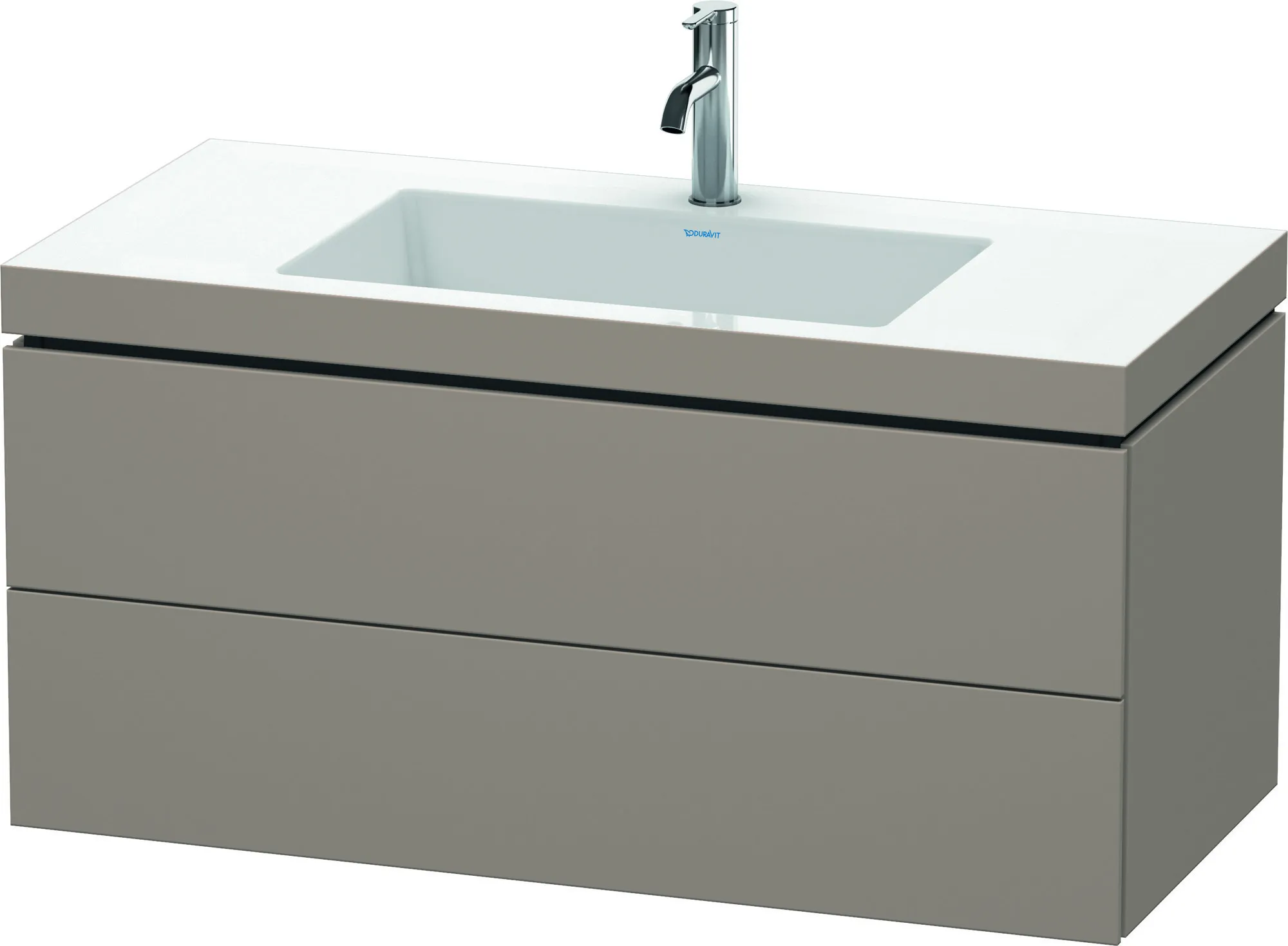 Duravit Möbelset c-shaped Set wandhängend wandhängend „L-Cube“ 100 × 50 × 48 cm Basalt Matt