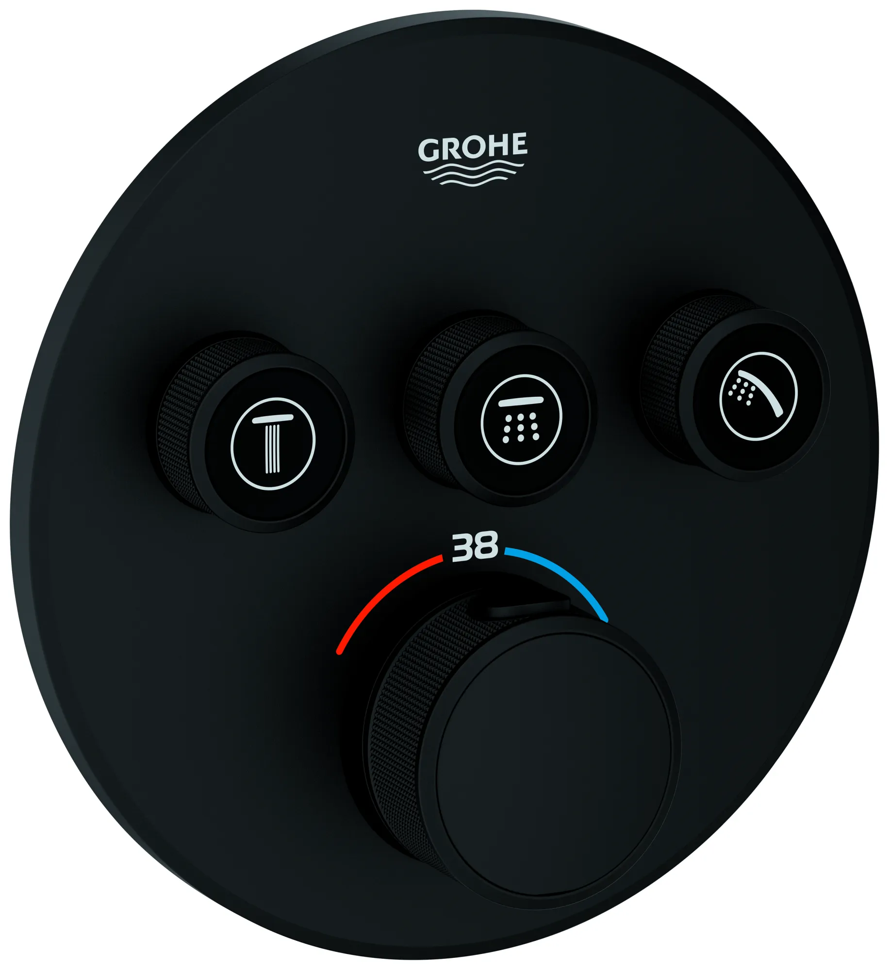 Thermostat Grohtherm SmartControl 29508, 3 Absperrventile, Fertigmontageset für Rapido SmartBox 35 604, phantom black Thermostat Grohtherm SmartControl 29508, 3 Absperrventile, Fertigmontageset für Rapido SmartBox 35 604, phantom black