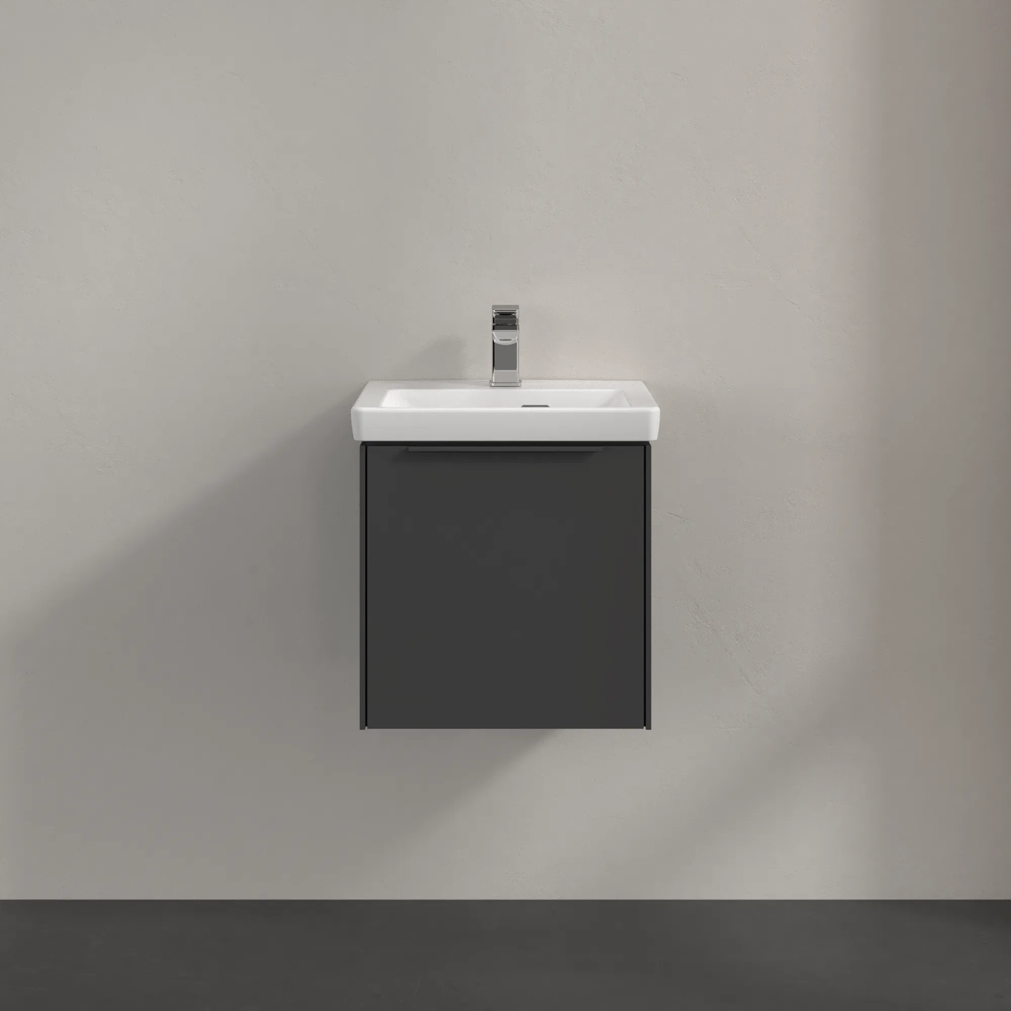 Villeroy & Boch Waschtischunterschrank mit Tür „Subway 3.0“ für Schrankwaschtisch 423 × 429 × 378 mm Graphite, 1 Tür, für Becken mittig, Anschlag links