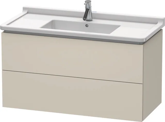 Duravit Waschtischunterschrank wandhängend „L-Cube“ 102 × 55,8 × 46,9 cm Taupe Supermatt Duravit Waschtischunterschrank wandhängend „L-Cube“ 102 × 55,8 × 46,9 cm Taupe Supermatt
