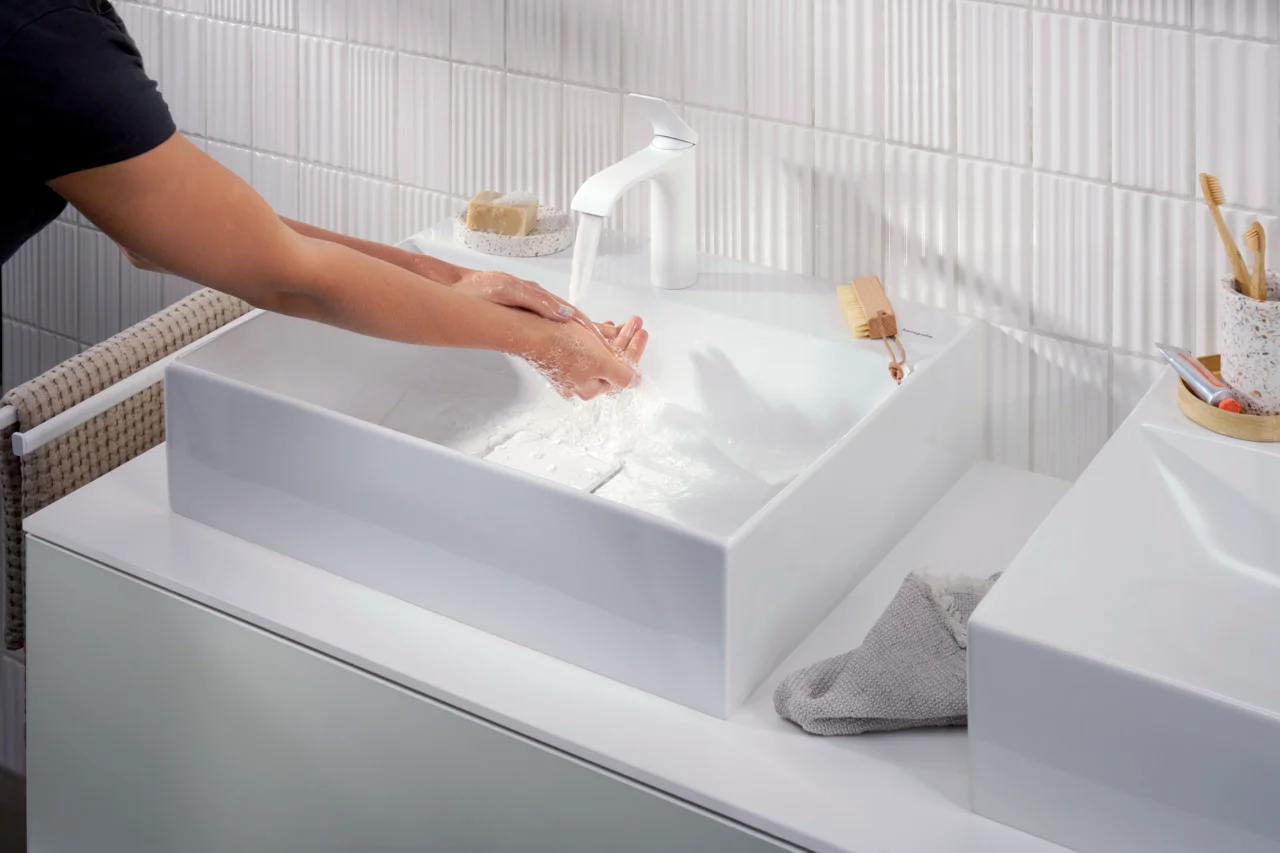 Hansgrohe Xevolos E Aufsatzwaschtisch, Keramik, weiß, 600x480 mm, 140 mm Höhe, ohne Hahnloch und Überlauf