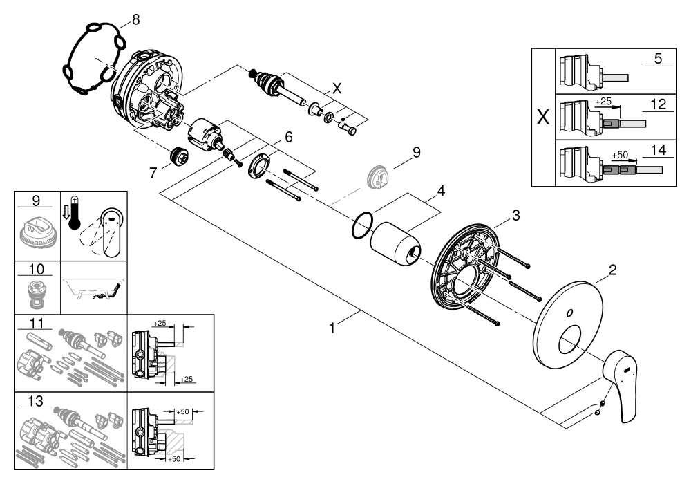 Grohe Eurosmart Professional (2021) Einhand-Wannenbatterie Fertigmontageset für Rapido SmartBox chrom Grohe Eurosmart Professional (2021) Einhand-Wannenbatterie Fertigmontageset für Rapido SmartBox chrom