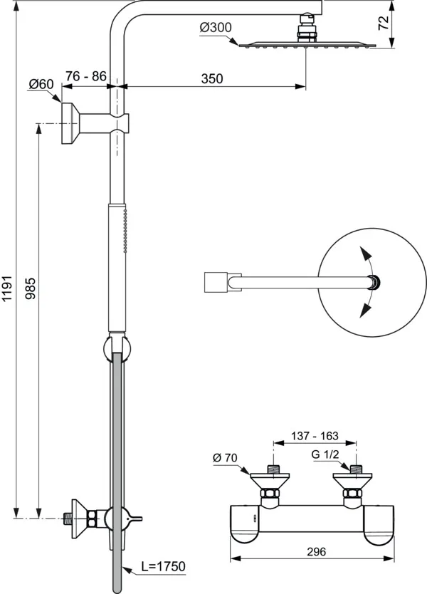 Ideal Standard Duschsystem „CeraplusSafe“