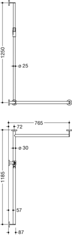 HEWI Haltegriff Ausführung rechts „System 900“, Befestigung verdeckt