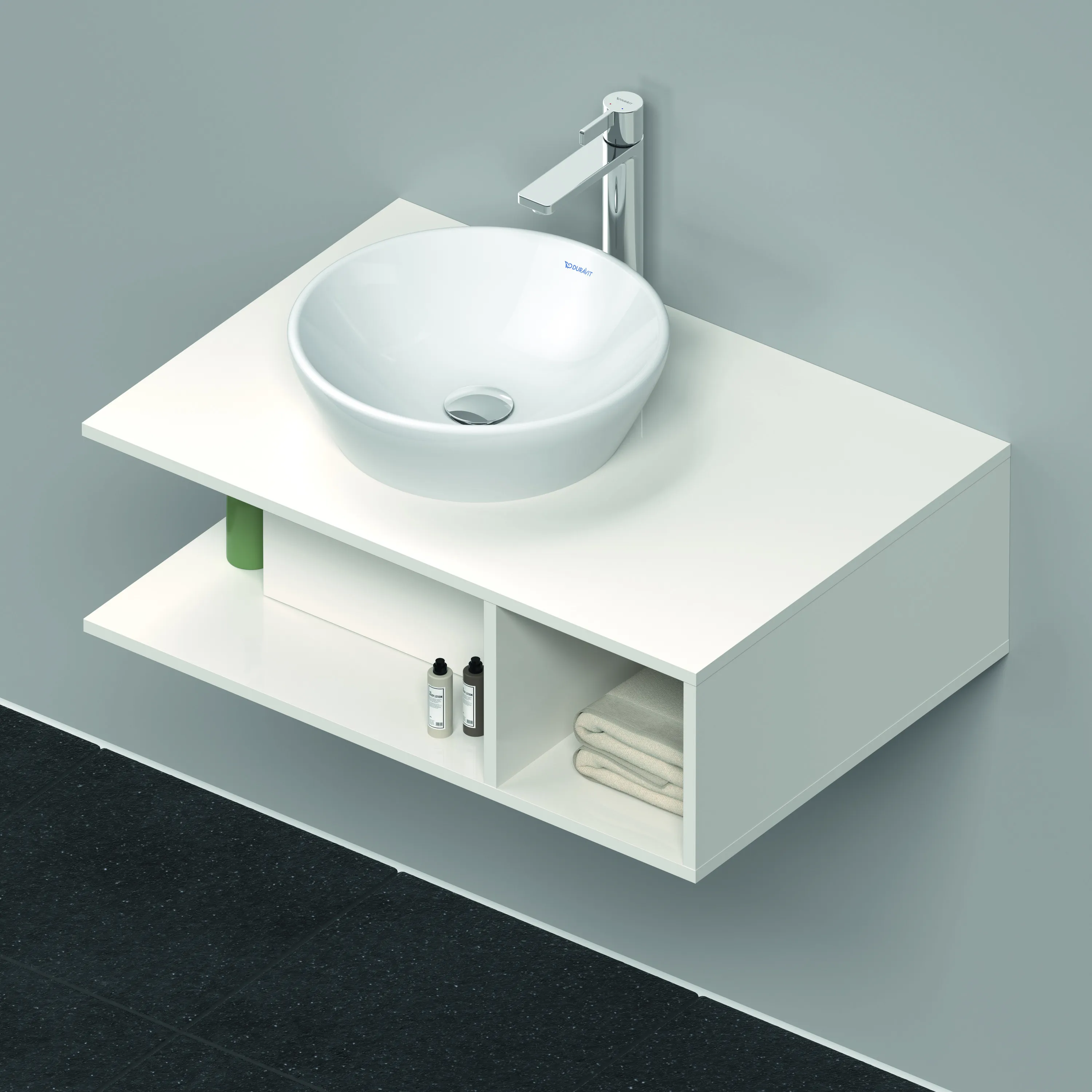 Duravit Waschtischunterschrank wandhängend „D-Neo“ 80 × 26 × 55 cm Weiß Hochglanz