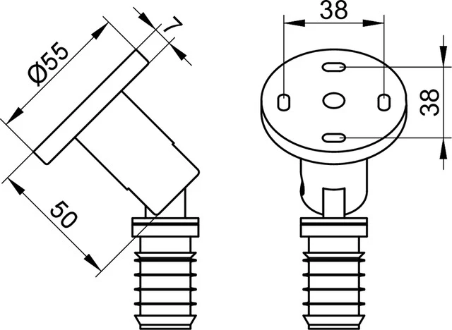 Plan 14934010000 Wandbefestigung mit Blende für Deckenschrägen verchromt/weiß