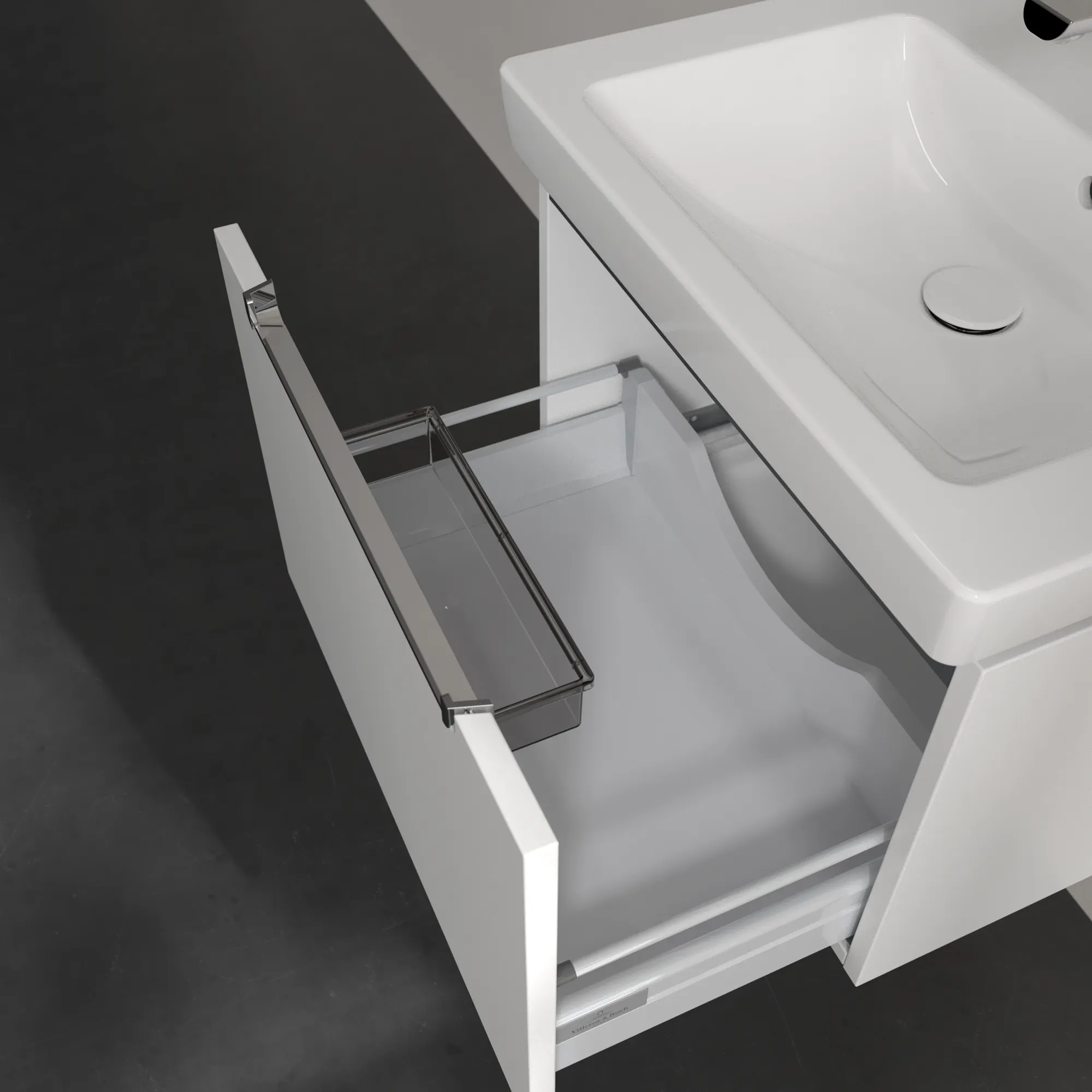 Villeroy & Boch Waschtischunterschrank „Subway 2.0“ 587 × 420 × 454 mm Weiß Matt, für Becken mittig, ohne Beleuchtung