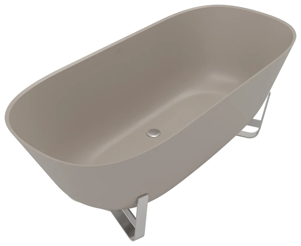 Villeroy & Boch Badewanne Antheus freistehend Almond 1750 x 800 mm Höhe 632 mm Innentiefe 480 mm Quaryl mit Edelstahlgestell und Mittelablauf Villeroy & Boch Badewanne Antheus freistehend Almond 1750 x 800 mm Höhe 632 mm Innentiefe 480 mm Quaryl mit Edelstahlgestell und Mittelablauf