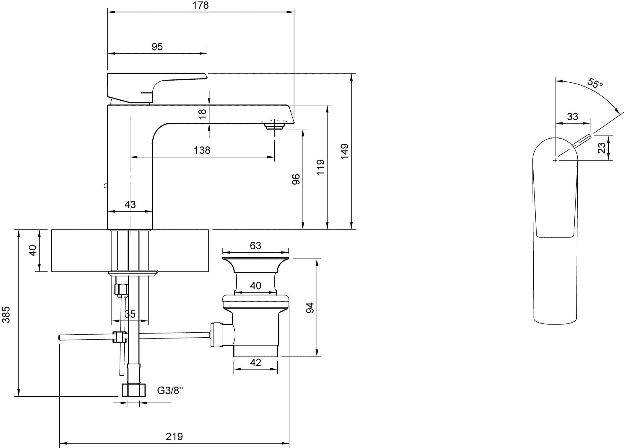 Villeroy & Boch Liberty Einhebel-Waschtischarmatur TVW107003000, 43x149x178 mm, Chrom Villeroy & Boch Liberty Einhebel-Waschtischarmatur TVW107003000, 43x149x178 mm, Chrom