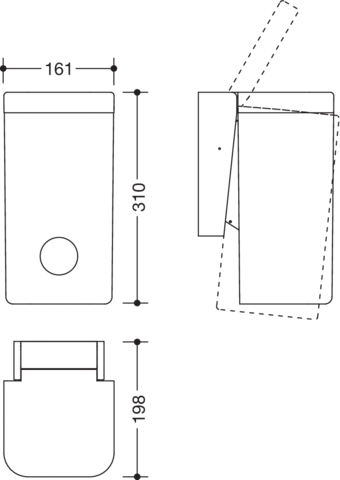 HEWI Hygienekombination „Serie 477“ 16,1 × 31 cm in Anthrazitgrau