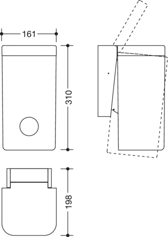 Hygienekombination, Polyamid in Farbe 90, Fassungsvermögen ca. 6 l, Höhe 310 mm, Tiefe 198 mm, Breite 161 mm, Wandmontage, in Farbe 90 (Tiefschwarz) Hygienekombination, Polyamid in Farbe 90, Fassungsvermögen ca. 6 l, Höhe 310 mm, Tiefe 198 mm, Breite 161 mm, Wandmontage, in Farbe 90 (Tiefschwarz)