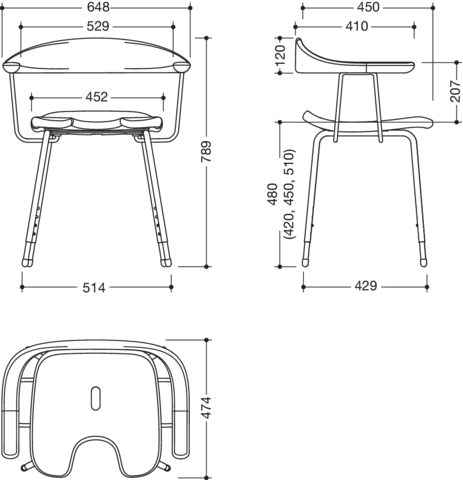HEWI Hocker „Serie 802 LifeSystem“ 64,8 × 47,4 cm HEWI Hocker „Serie 802 LifeSystem“ 64,8 × 47,4 cm