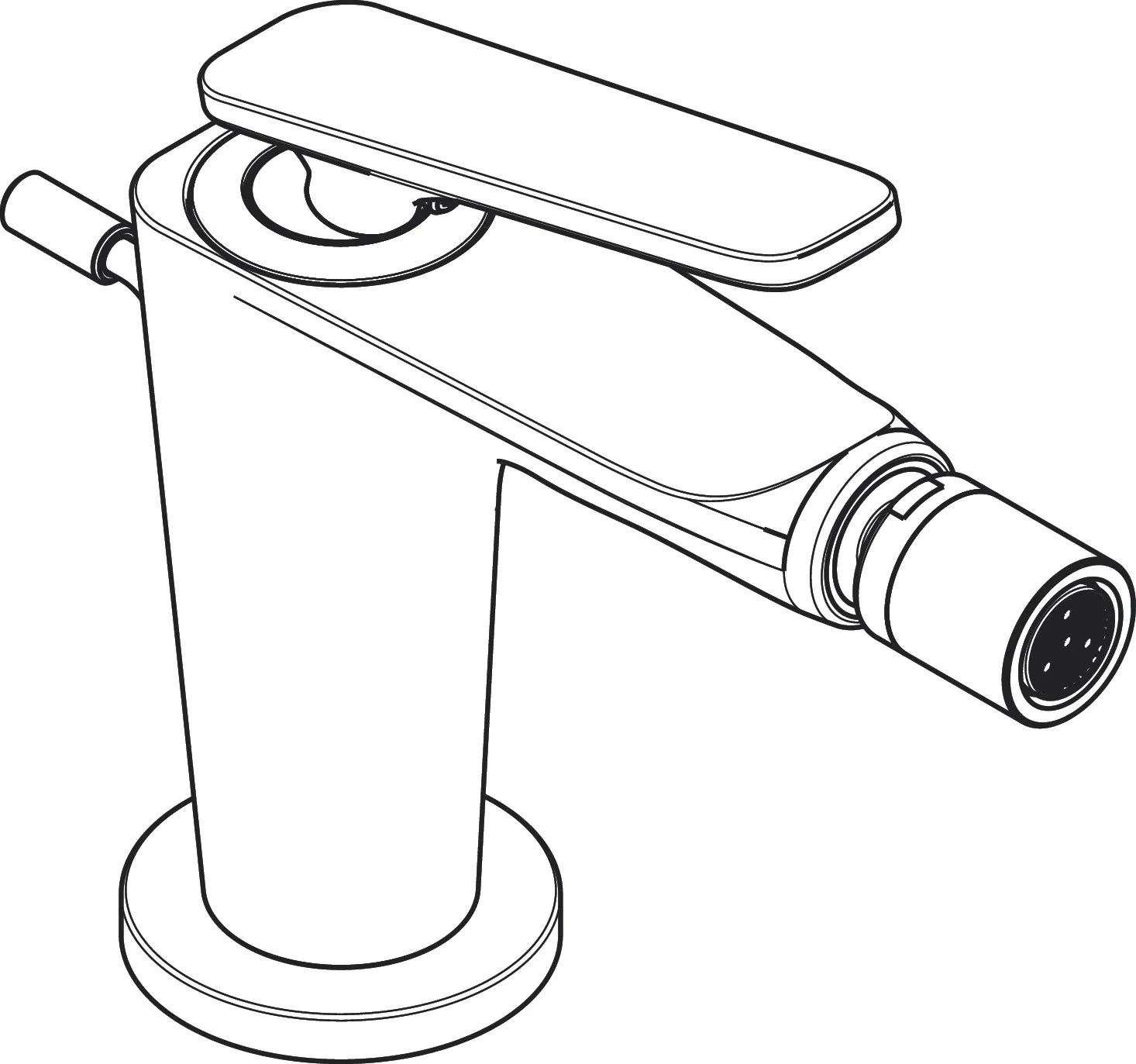 AXOR Citterio C Einhebel-Bidetmischer mit Zugstangen-Ablaufgarnitur - Cubic cut Chrom