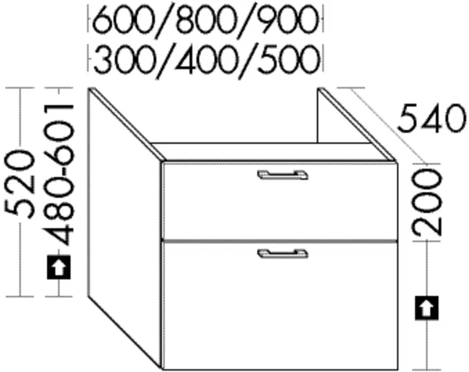 burgbad Hochschrank „Sys30“ 340 × 520 × 580 mm in Weiß Matt