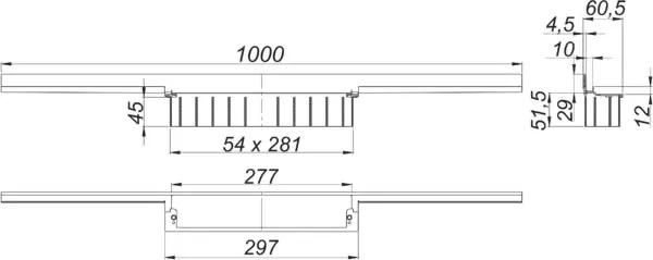 Duschrinne CeraWall Individual messing matt, 1000 mm