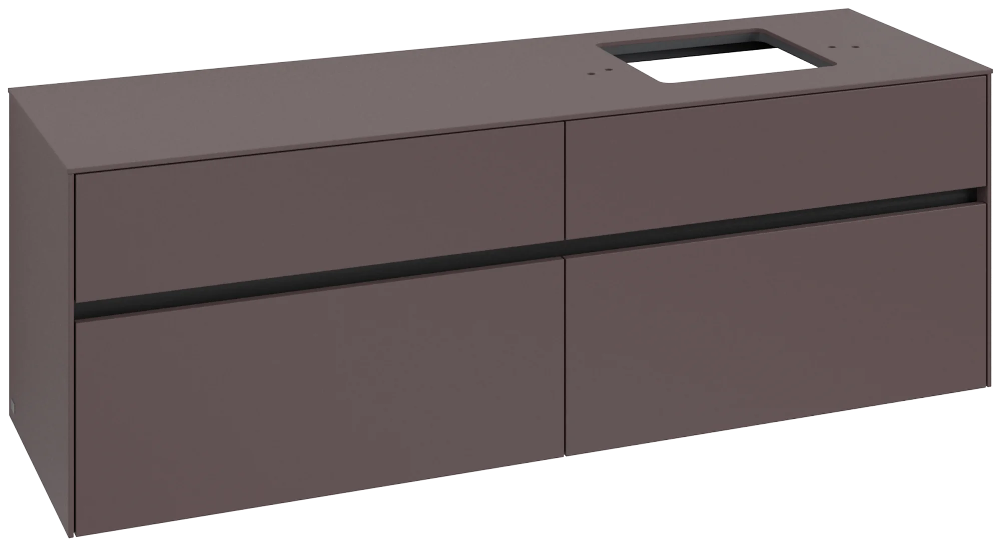 Villeroy & Boch Waschbeckenunterschrank Collaro, Eckig Dark Berry, 1600x548x500 mm, mit Beleuchtung und SoftClosing, 4 Auszüge Villeroy & Boch Waschbeckenunterschrank Collaro, Eckig Dark Berry, 1600x548x500 mm, mit Beleuchtung und SoftClosing, 4 Auszüge