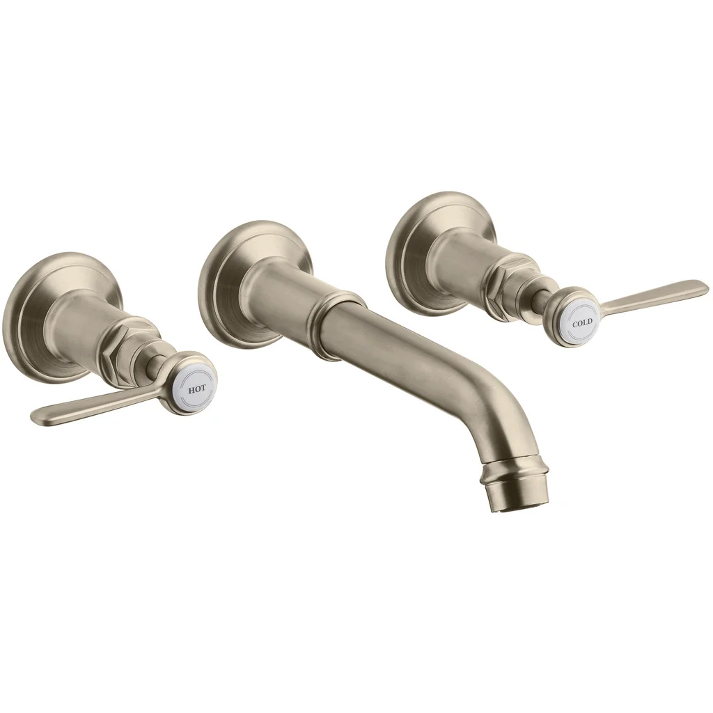 Hansgrohe AXOR Montreux 3-Loch Waschtischarmatur Unterputz, Chrom, Ausladung 225 mm, Hebelgriff, Normalstrahl, max. Durchfluss 5 l/min