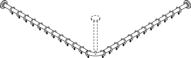 HEWI Duschvorhangstange „Serie 801“ 123,7 × 123,7 cm HEWI Duschvorhangstange „Serie 801“ 123,7 × 123,7 cm