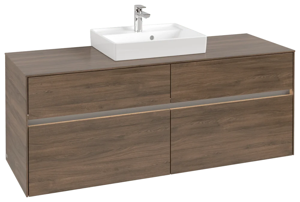 Villeroy & Boch Waschbeckenunterschrank Collaro C073B0 Arizona Oak, 1400 x 548 x 500 mm, mit Beleuchtung und SoftClosing