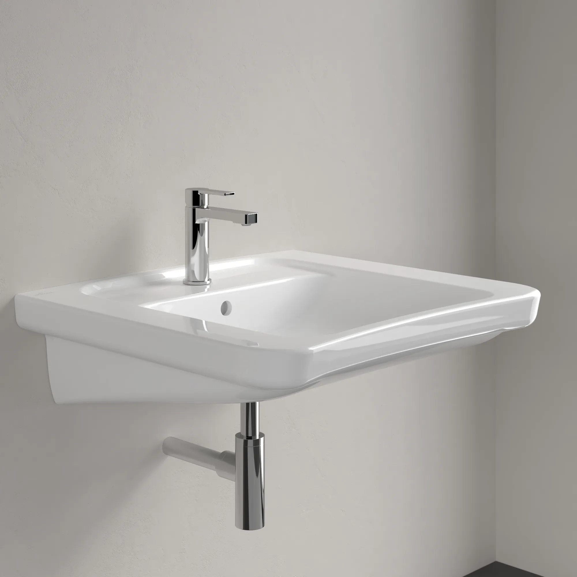 Villeroy & Boch Wandwaschtisch „ViCare“ 650 × 550 × 190 mm, mit Hahnlochbohrung