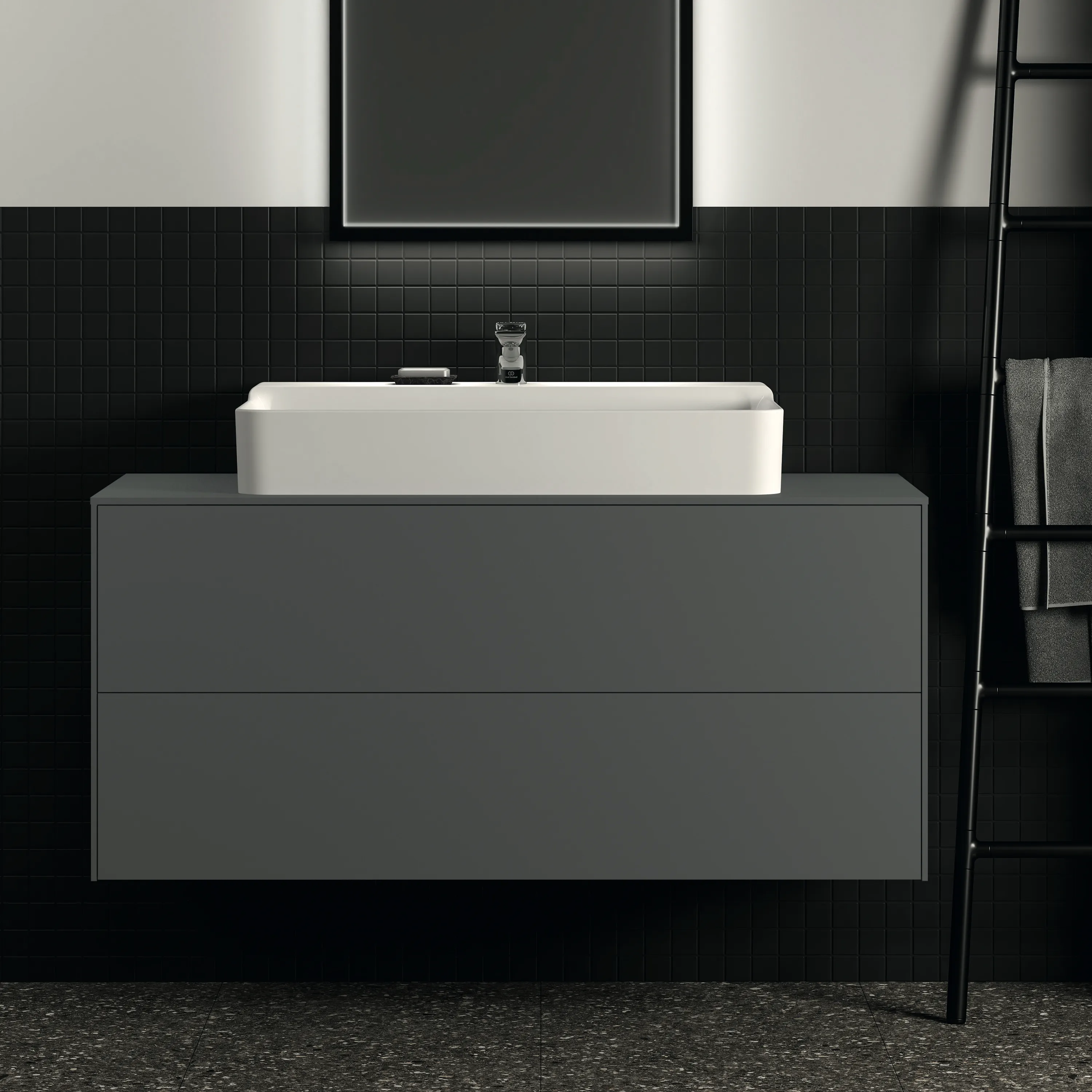 Ideal Standard Waschtischunterschrank Conca, 2 Auszüge, Anthrazit