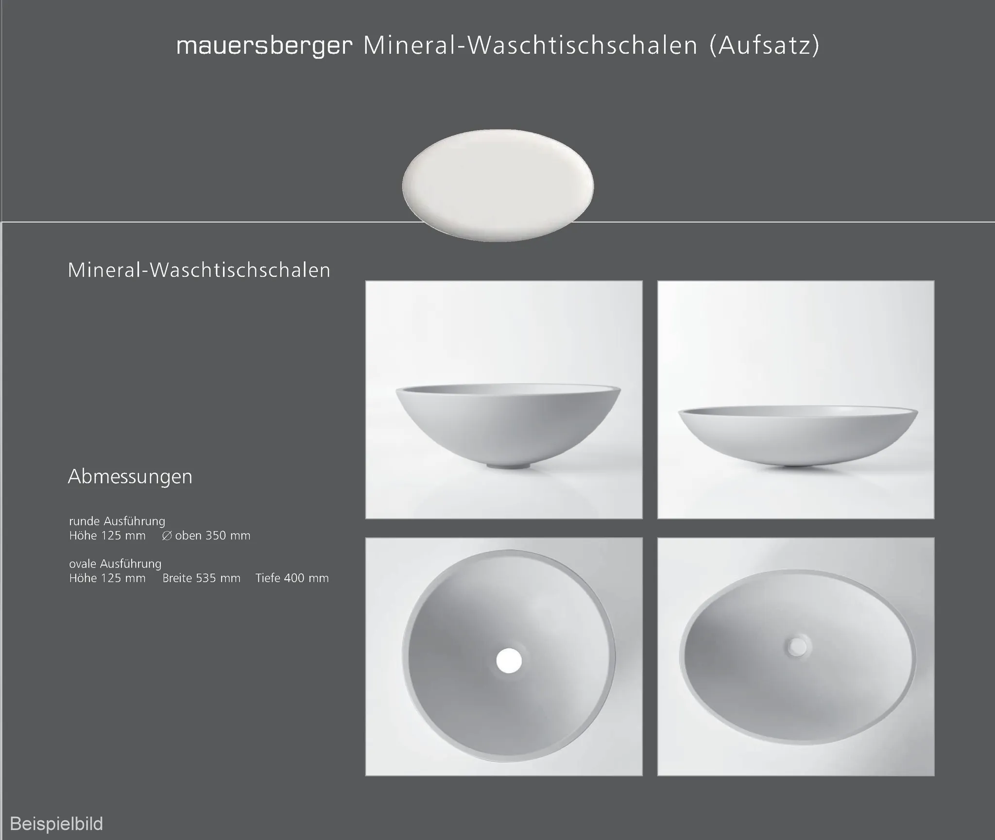 Mauersberger Mineral-Aufsatzbecken oval