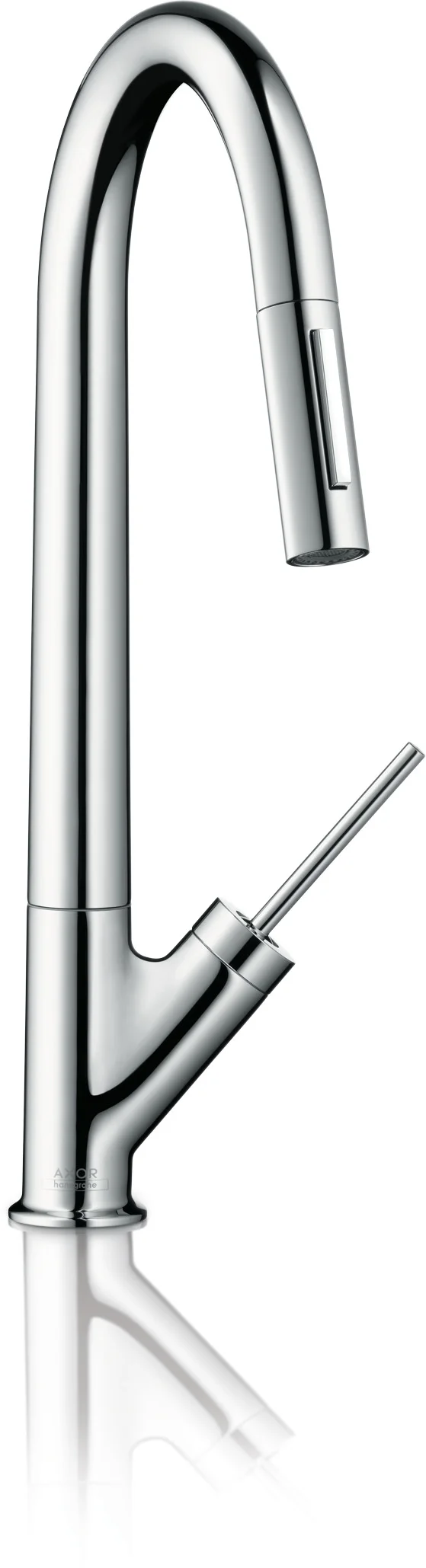 Hansgrohe AXOR Starck Küchenmischer chrom, Einhebel-Küchenmischer 270 mit Ausziehbrause, Schwenkbereich einstellbar auf 110° oder 150°, Laminarstrahl, MagFit magnetische Brausehalterung, Quick-Connect Schlauch, max. Durchflussmenge 9 l/min, Auszugslänge Hansgrohe AXOR Starck Küchenmischer chrom, Einhebel-Küchenmischer 270 mit Ausziehbrause, Schwenkbereich einstellbar auf 110° oder 150°, Laminarstrahl, MagFit magnetische Brausehalterung, Quick-Connect Schlauch, max. Durchflussmenge 9 l/min, Auszugslänge