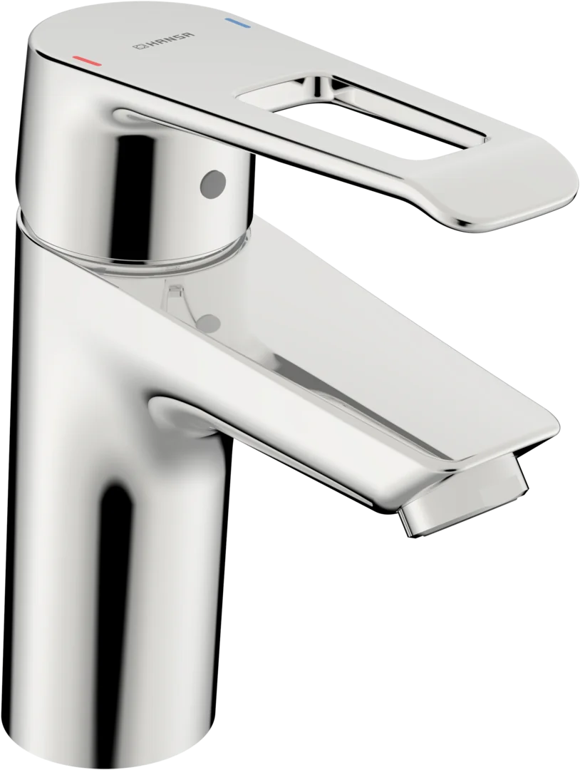HansaPOLO Waschtischarmatur HansaPOLO 2017 Einhebelmischer Bügelhebel Ausladung 110 mm Chrom
