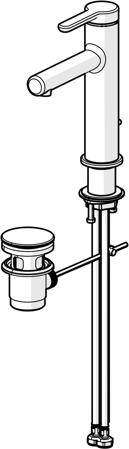 HansaDESIGNO Style Waschtischarmatur 5183 Zugstangenablaufgarnitur Ausladung 125 mm DN15 Chrom