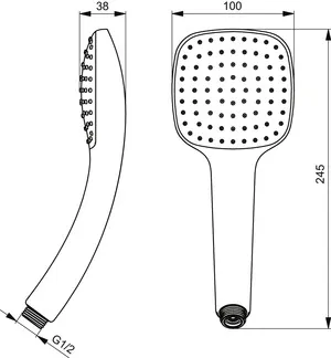 1-Funktionshandbrause Idealrain Cube, 100mm, Chrom 1-Funktionshandbrause Idealrain Cube, 100mm, Chrom