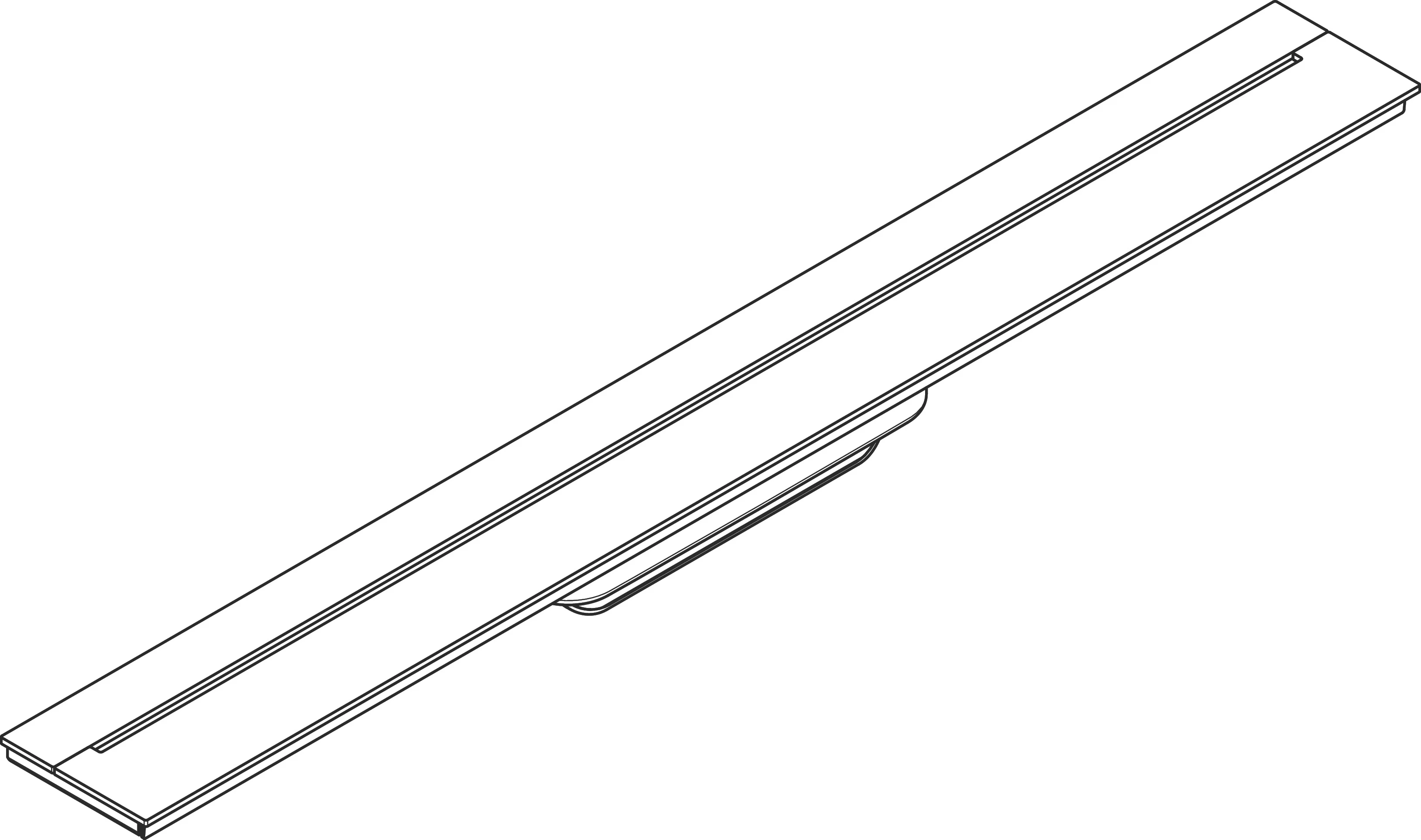 Hansgrohe AXOR Drain Fertigset Duschrinne 700 mm wandangebunden Chrom Edelstahl V2A 1.4301 bis 18 mm Fliesenstärke