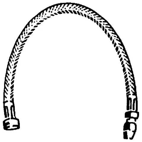 Druckschlauch 45120, 300 mm, Quetschverschraubung Ø 10 mm, chrom