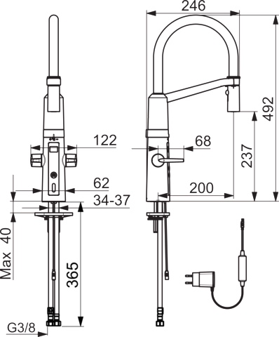 Hansa Küchenarmatur „Fit“ Ausladung 200 mm in chrom Hansa Küchenarmatur „Fit“ Ausladung 200 mm in chrom