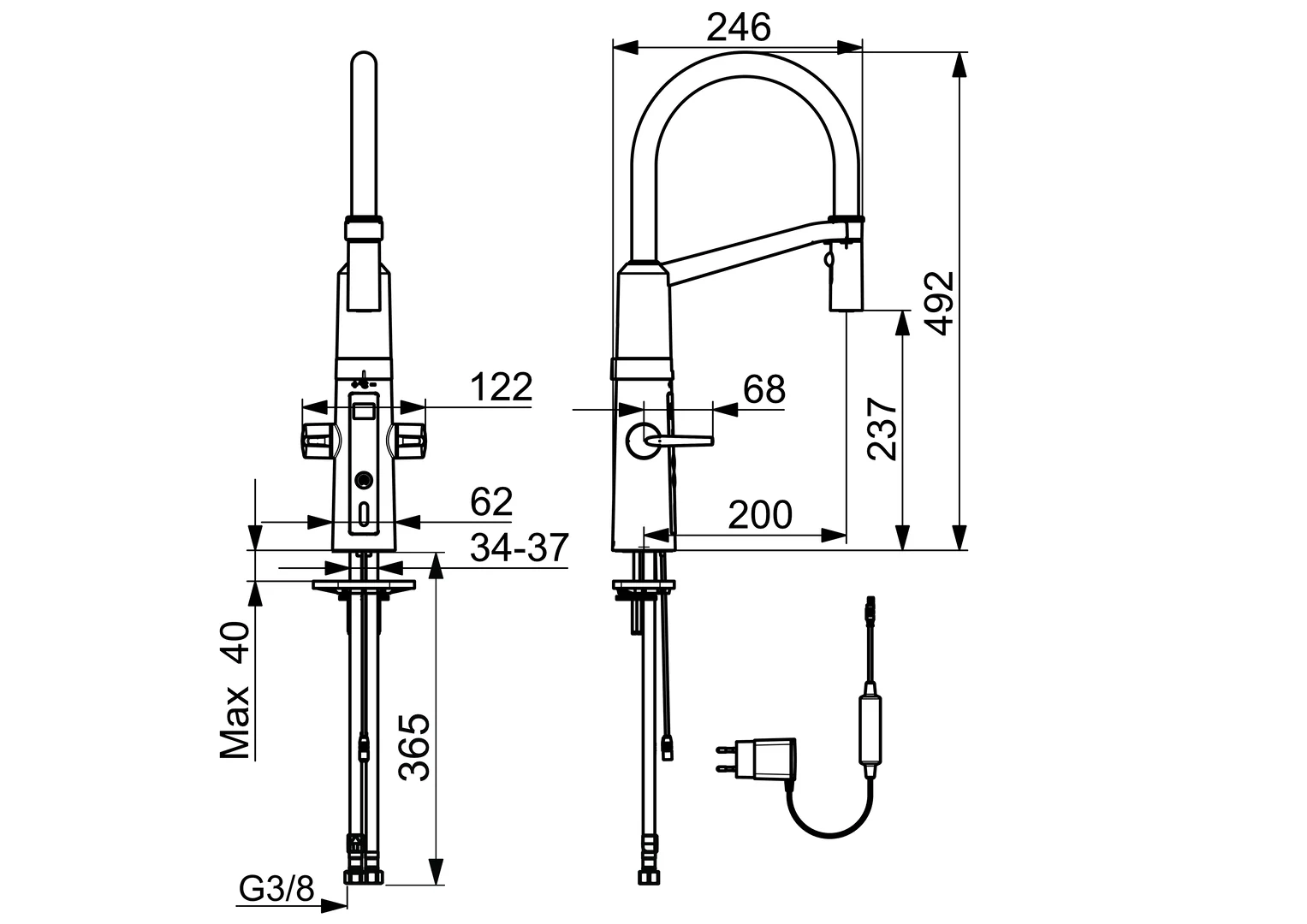 Küchenarmatur HansaFIT 6525 2-strahlig