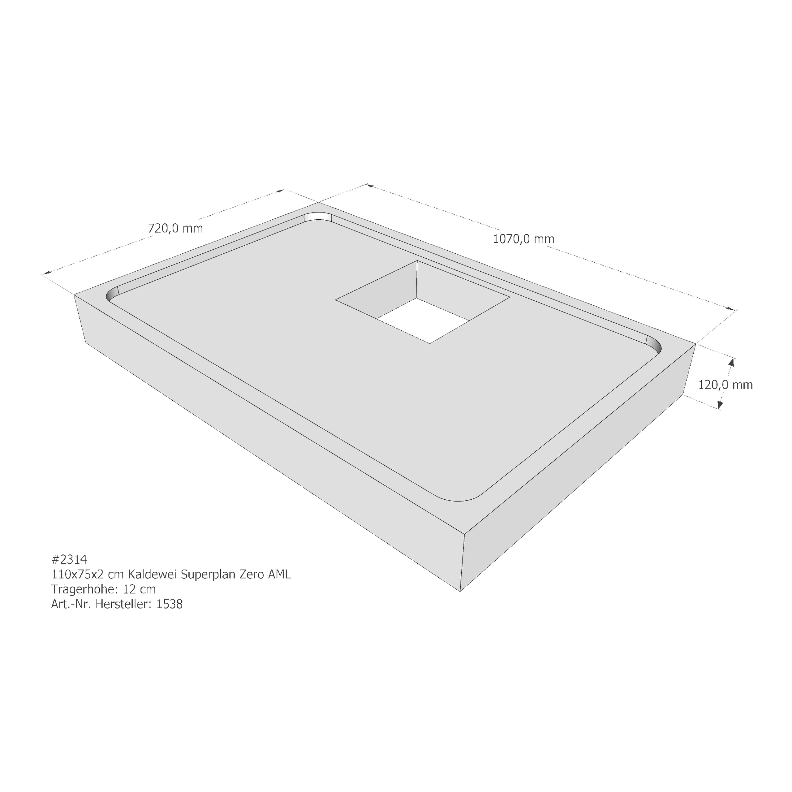 Duschwannenträger für Kaldewei Superplan Zero 110 × 75 × 2 cm Breite: 75 cm / Länge: 110 cm Duschwannenträger für Kaldewei Superplan Zero 110 × 75 × 2 cm Breite: 75 cm / Länge: 110 cm