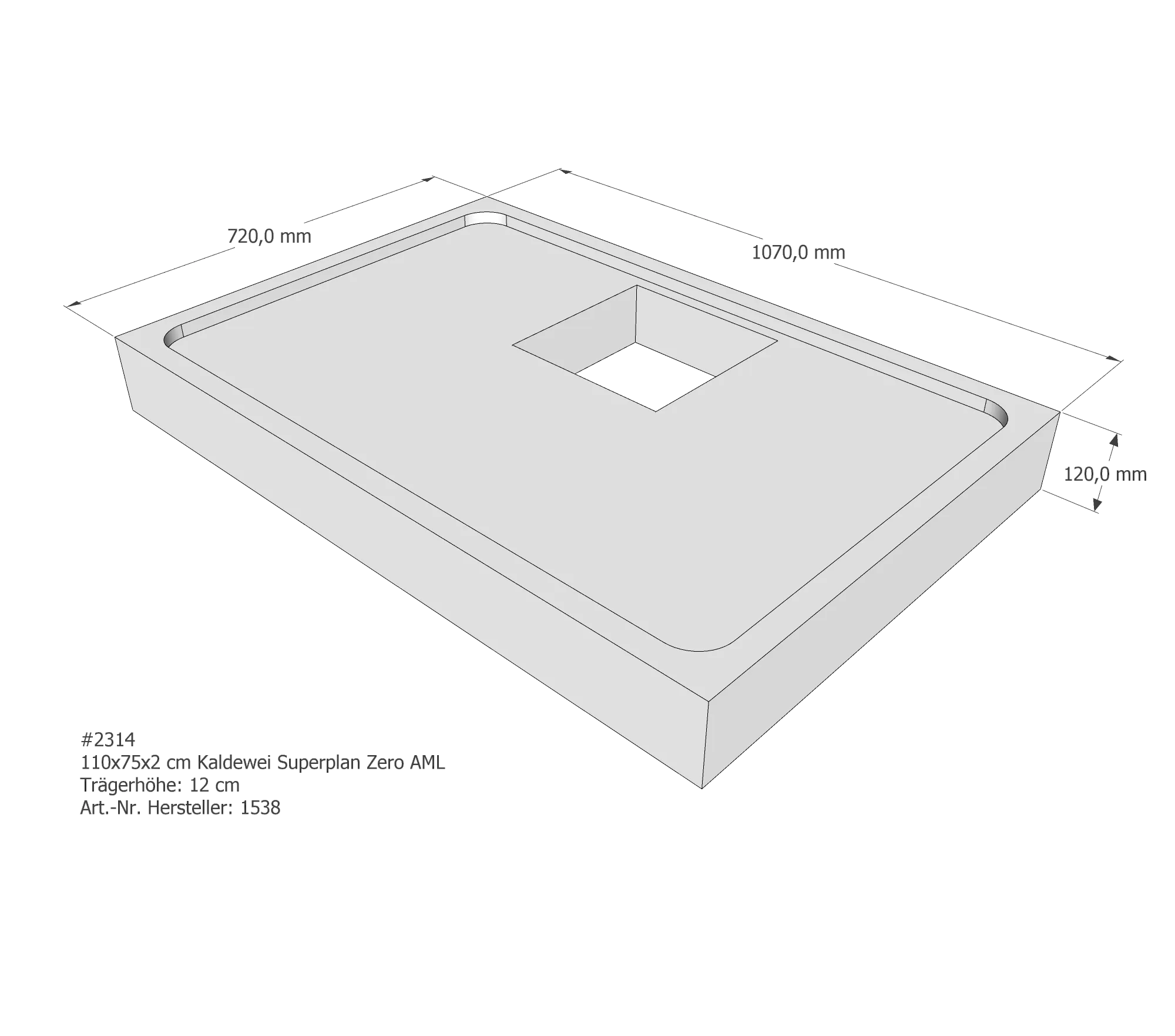 Duschwannenträger für Kaldewei Superplan Zero 110 × 75 × 2 cm Breite: 75 cm / Länge: 110 cm Duschwannenträger für Kaldewei Superplan Zero 110 × 75 × 2 cm Breite: 75 cm / Länge: 110 cm