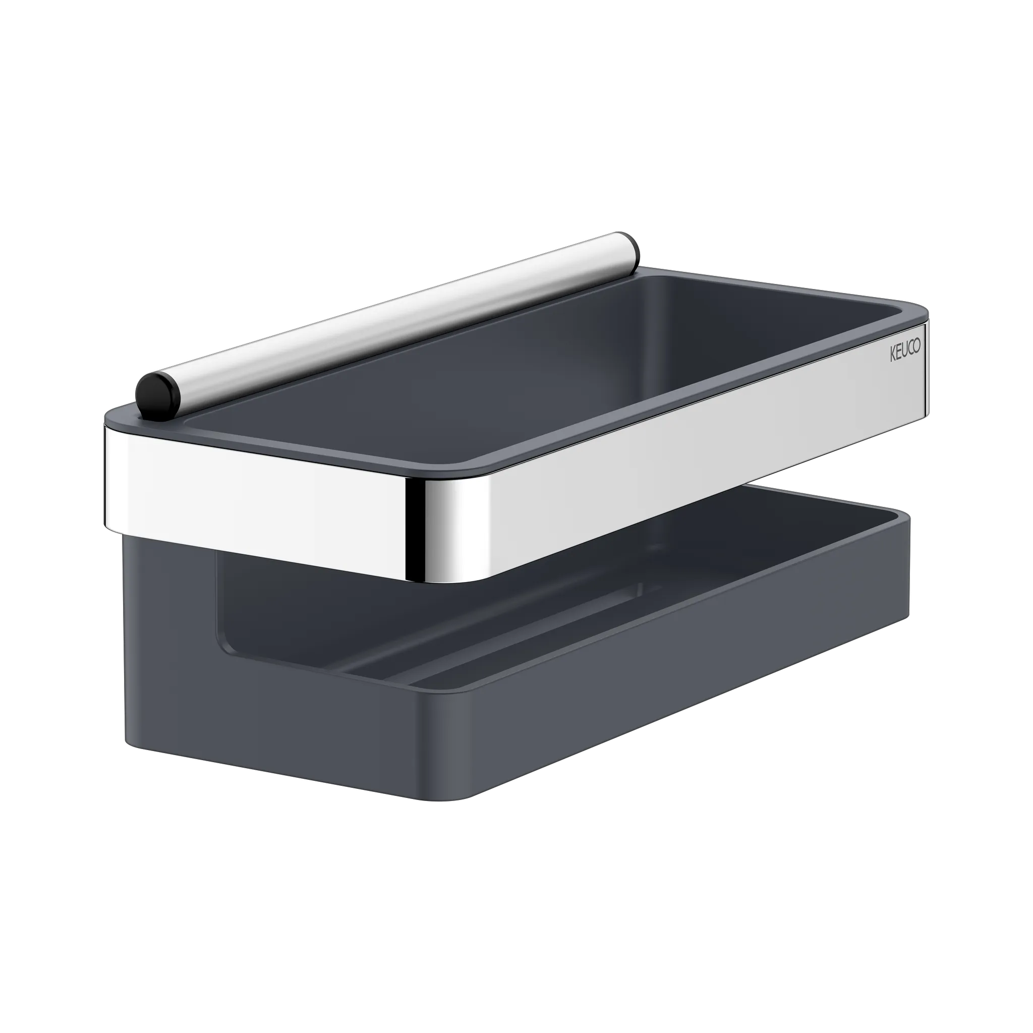 Collection Moll Duschkorb Kunststoff-Einsatz anthrazit mit Glasabzieher verchromt Collection Moll Duschkorb Kunststoff-Einsatz anthrazit mit Glasabzieher verchromt