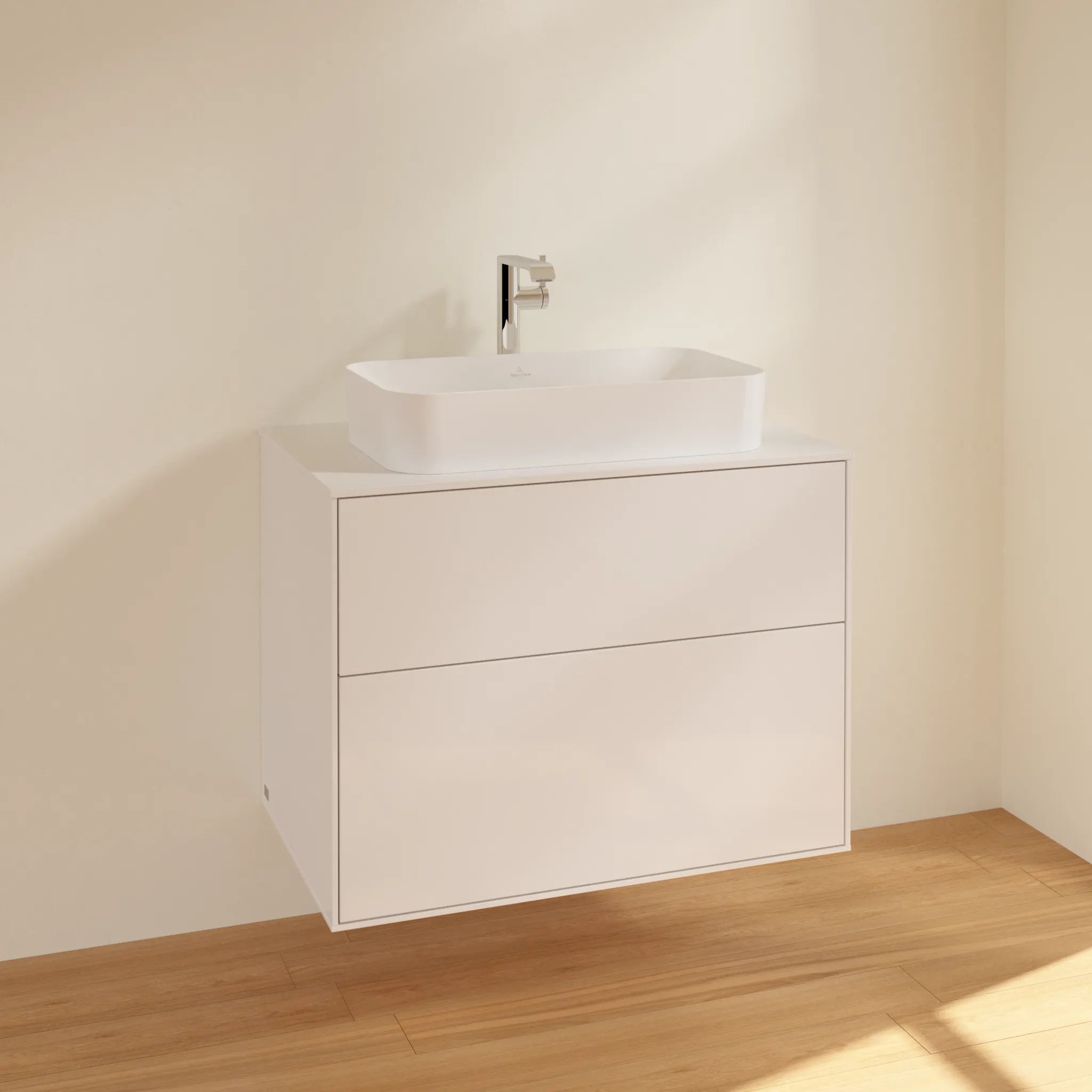 Villeroy & Boch Waschtischunterschrank „Finion“ für Schrankwaschtisch 800 × 603 × 501 mm Glossy White Lacquer, für Becken mittig, mit Hahnlochbohrung Villeroy & Boch Waschtischunterschrank „Finion“ für Schrankwaschtisch 800 × 603 × 501 mm Glossy White Lacquer, für Becken mittig, mit Hahnlochbohrung