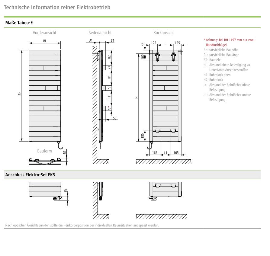 Kermi Design-Elektroheizkörper „Tabeo®-E“ 60 × 143,7 cm in glanzsilber Metallic