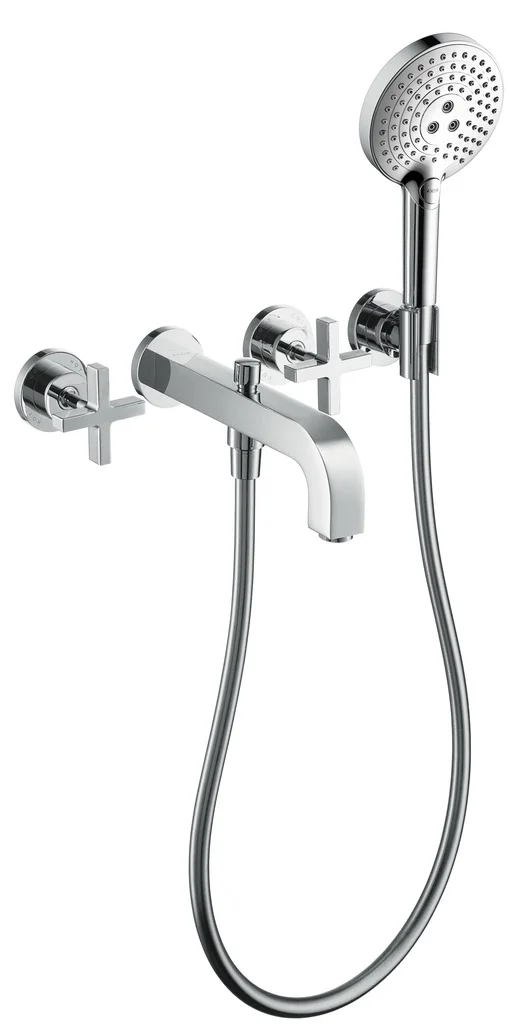 Hansgrohe AXOR Citterio 3-Loch Wannenarmatur Chrom, Ausladung 222 mm, Wandmontage Hansgrohe AXOR Citterio 3-Loch Wannenarmatur Chrom, Ausladung 222 mm, Wandmontage