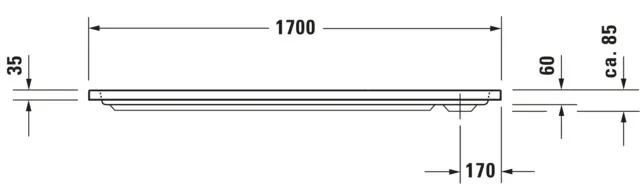 Duravit rechteck Duschwanne „D-Code“ 170 × 75 cm ohne Antislip Duravit rechteck Duschwanne „D-Code“ 170 × 75 cm ohne Antislip