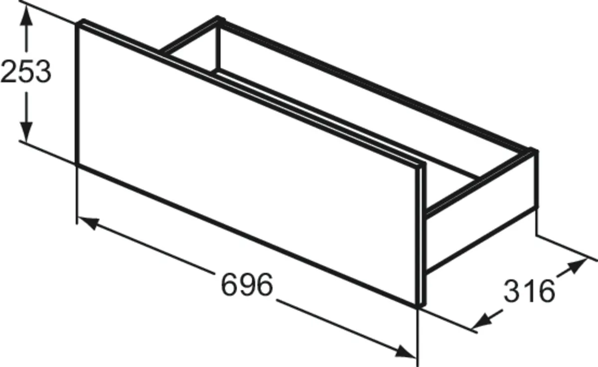 Ideal Standard Eurovit+ untere Schublade 70 cm Nussbaum geflammt