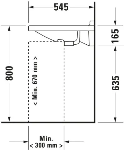Wandwaschtisch „Starck 3“, mit Überlauf, Hahnlochposition mittig Wandwaschtisch „Starck 3“, mit Überlauf, Hahnlochposition mittig