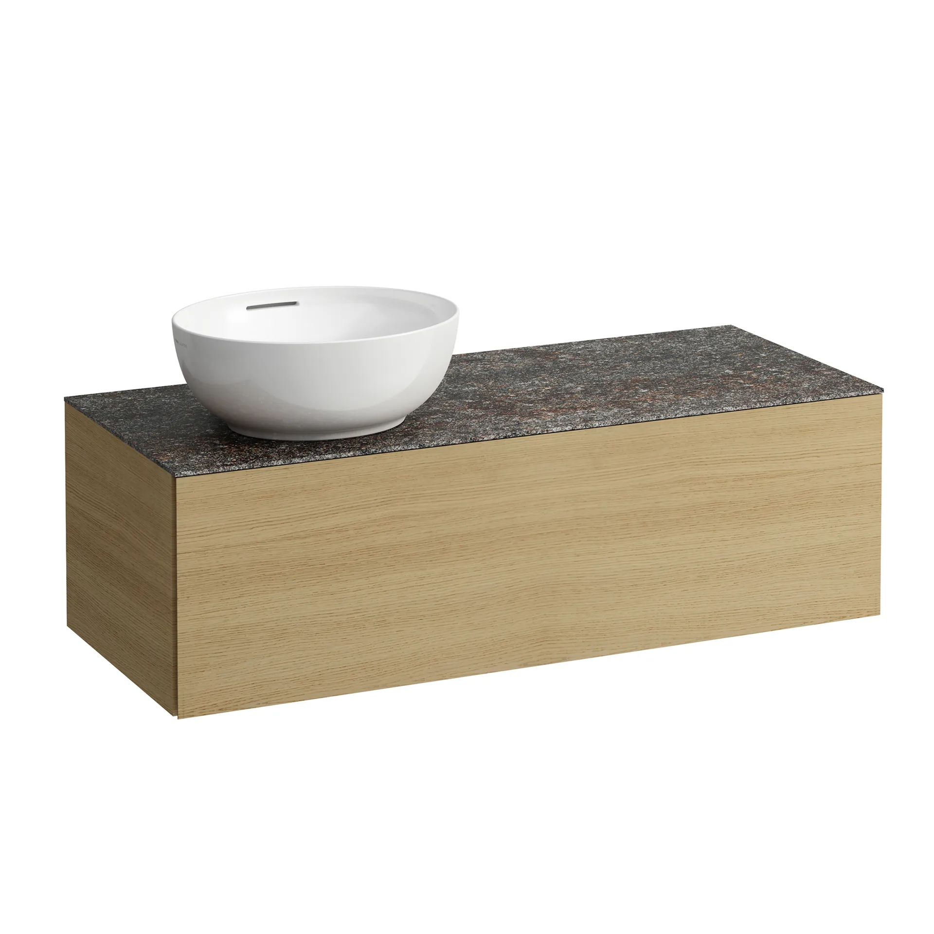 Laufen Schubladenelement „Ilbagnoalessi“ 1200 × 370 × 500 mm Eiche hell, mit Hahnlochbohrung, links