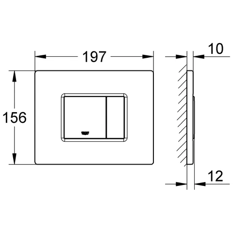 Grohe Skate Cosmopolitan WC-Betätigung 38776, Edelstahl-Abdeckplatte Grohe Skate Cosmopolitan WC-Betätigung 38776, Edelstahl-Abdeckplatte