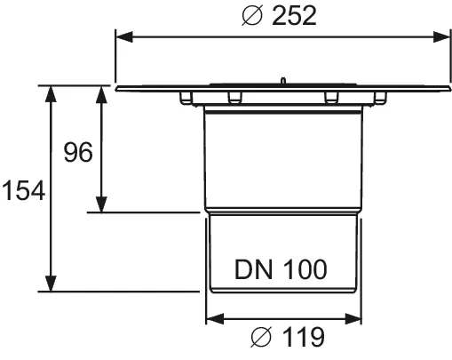 TECEdrainpoint S Ablauf DN 100 senkrecht mit Seal System Univ.fl.