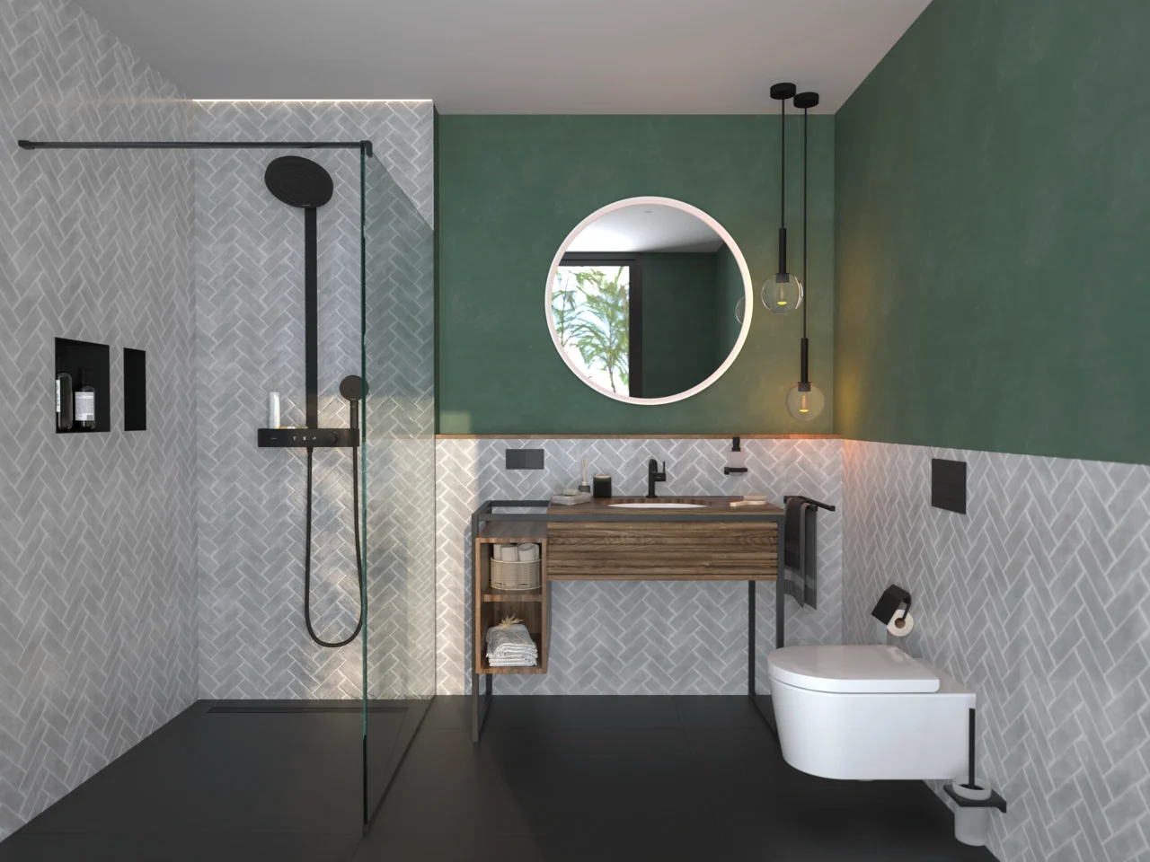Hansgrohe Xarita S Spiegel 900x900 mm, Mattweiß, LED-Beleuchtung mit Infrarotsensor, AntiFog, stufenlos dimmbar