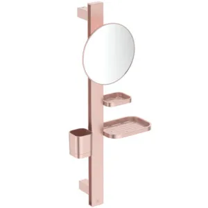 Beauty Bar Accessoires-Kombination Alu+ S700 mit Spiegel Durchmesser 200mm Rose Beauty Bar Accessoires-Kombination Alu+ S700 mit Spiegel Durchmesser 200mm Rose