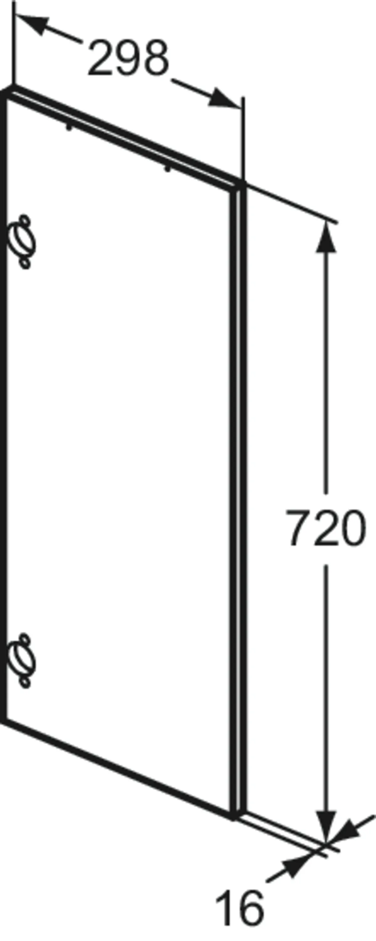 Ideal Standard Eurovit+ Tür für Hochschrank, Hochglanz weiß lackiert, Maße 298 x 720 mm